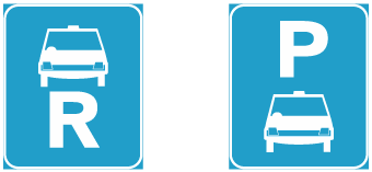 Taxi reservation and taxi parking reservation sign